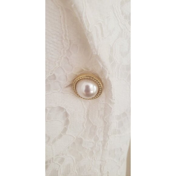 NWT $108 NANETTE LEPORE CANNOLI CREAM LONG LACE VEST SZ MEDIUM - Picture 4 of 12